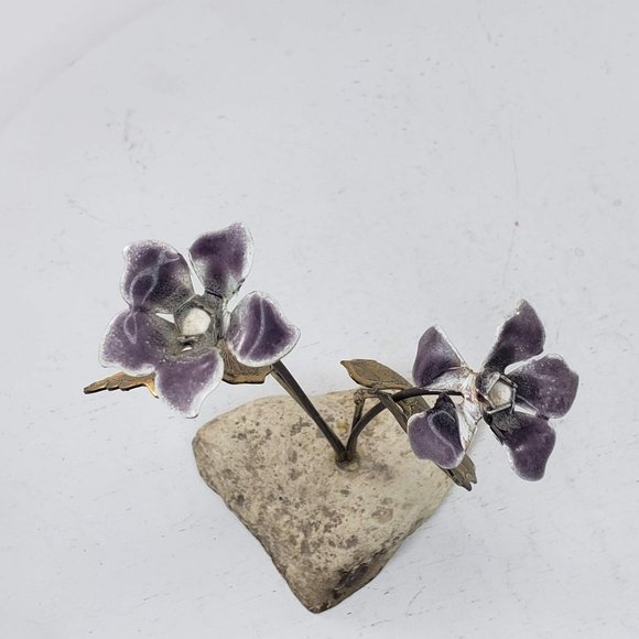 Bovano Metal Flower Enamel Copper Rock Cheshire Connecticut Purple - Picture 9 of 9